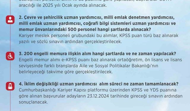 Çevre, Şehircilik ve İklim Değişikliği Bakanlığına bin 331 personel alınacak