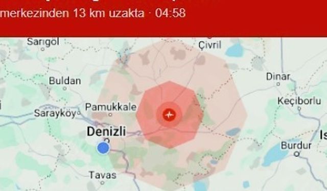 Denizli’de 3.9 şiddetinde deprem meydana geldi