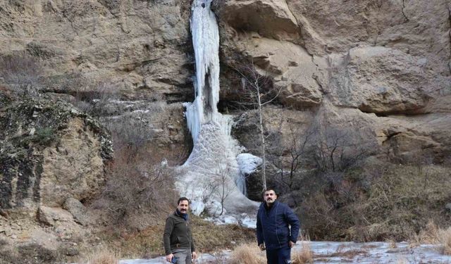 Erzurum’da şelaleler buz tuttu