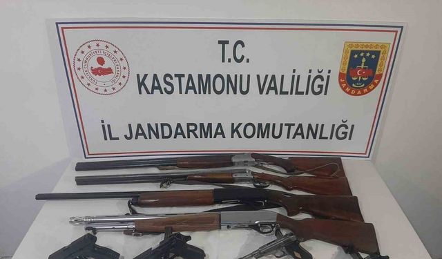 Kastamonu’da yasadışı yollarla temin edilen çok sayıda silah ele geçirildi