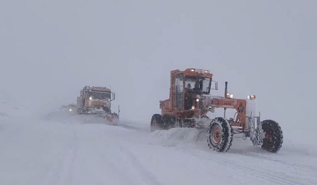 Muş-Kulp karayolu kar ve tipi nedeniyle ulaşıma kapatıldı