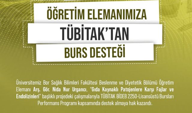 NÖHÜ öğretim elemanına burs desteği