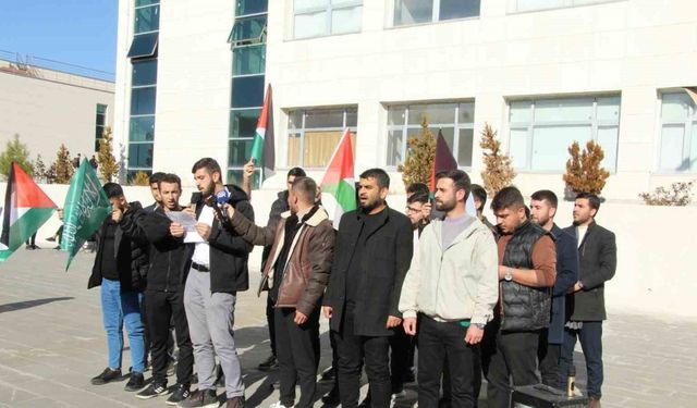 Şırnak’ta üniversite öğrencileri İsrail’i protesto etti