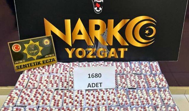 Yozgat’ta şüpheli şahsın üzerinden bin 680 adet uyuşturucu hap çıktı