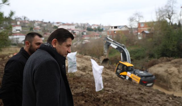 Başkan Yüzücü Dere Genişletme ve Islah Çalışmalarını inceledi