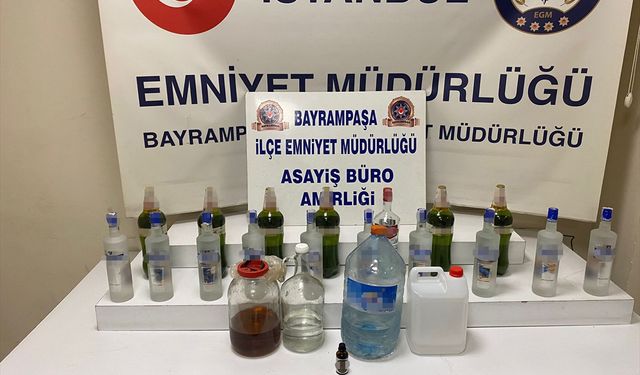 Bayrampaşa'da iş yerinde sahte içki üreten zanlı gözaltına alındı