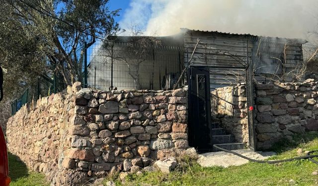 Çanakkale'de köy evinde çıkan yangın belediye ekiplerince söndürüldü