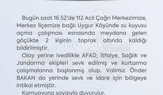 Amasya’da göçük: 2 kişi toprak altında