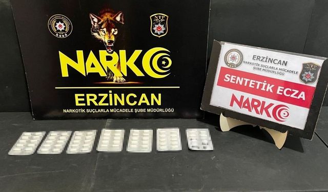 Erzincan’da 64 adet sentetik hap ele geçirildi