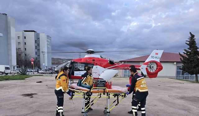 Helikopter ambulans hayat kurtardı