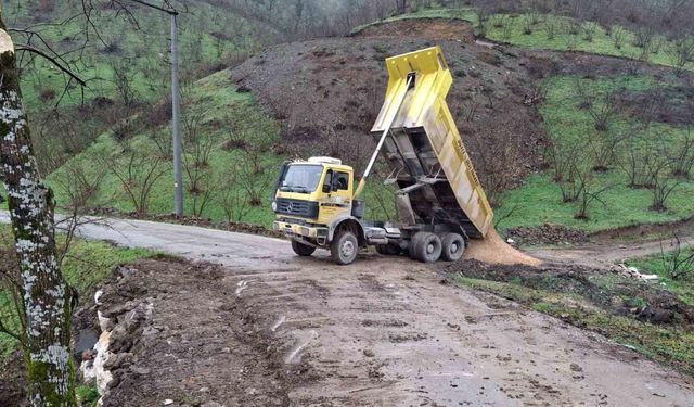 Heyelan bölgesinde anında çalışma