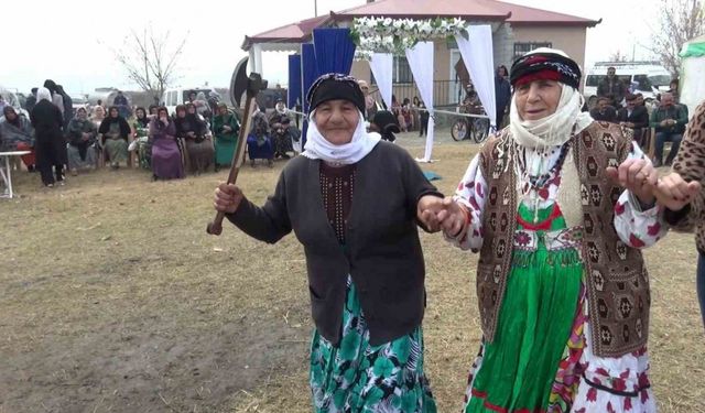 Iğdır’da halay başını kimseye kaptırmayan teyzeden baltalı önlem