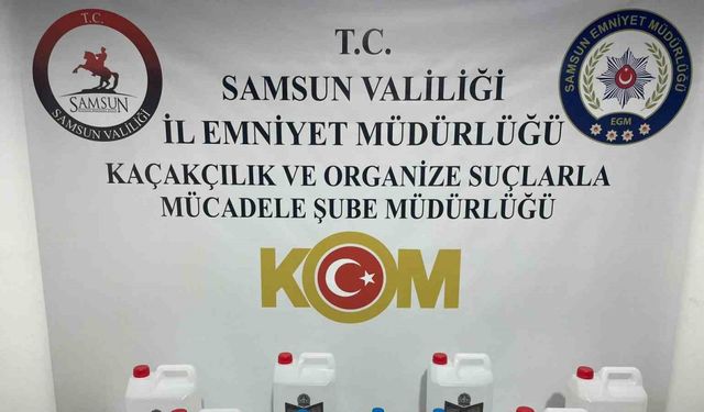 Samsun’da etil alkol ve sahte içki ele geçirildi