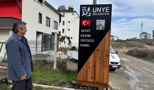 Şehit Kerim Örtücü’nün ismi, Ünye’de parka verildi