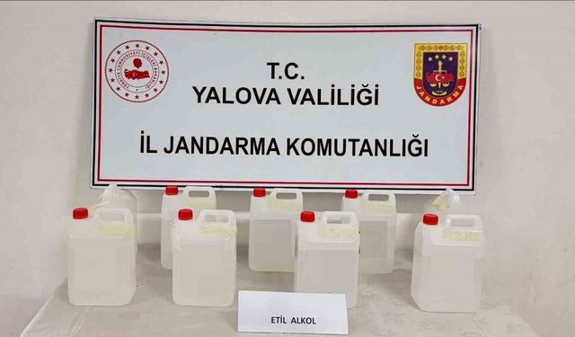 Yalova’da kargoyla yollanan 45 litre etil alkol ele geçirildi