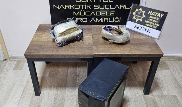 Kargo ile gelen bilgisayar kasasından skunk maddesi ele geçirildi