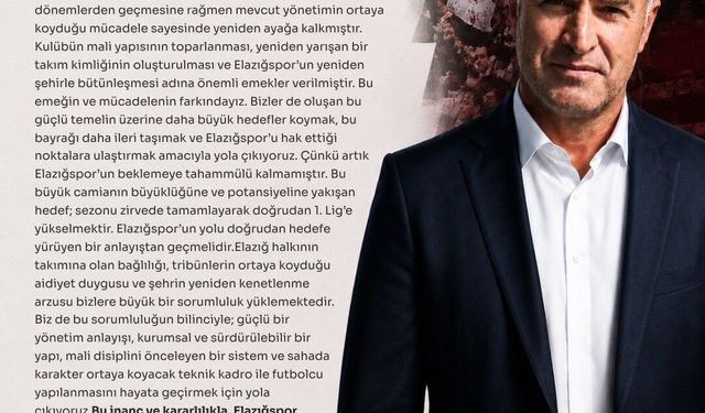 Ahmet Toprak, Elazığspor başkanlığına adaylığını açıkladı