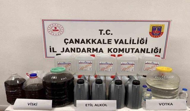 Çanakkale'de kaçak alkol operasyonu