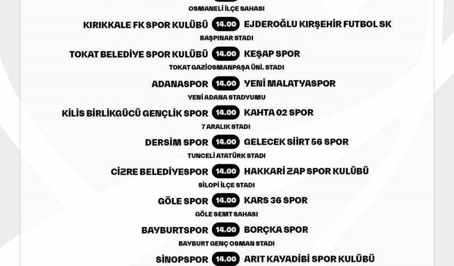 Ziraat Türkiye Kupası'nda 1. eleme turu maçlarının programı belli oldu
