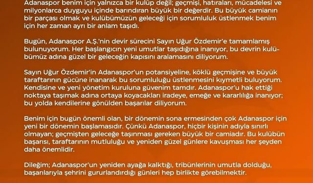 Adanaspor devredildi
