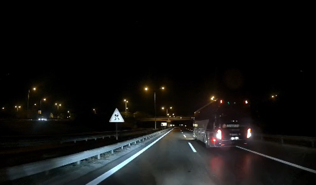 Yalova-Bursa kara yolunda faciadan dönülen anlar kamerada