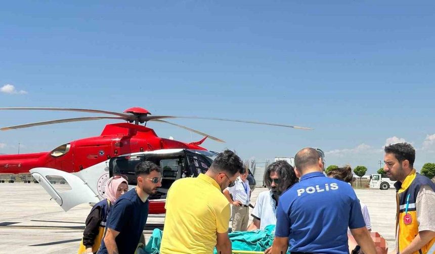 78 yaşındaki hasta ambulans helikopterle Adana’ya sevk edildi