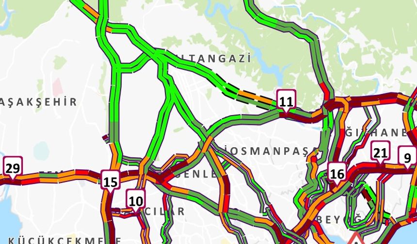 İstanbul’da trafik yoğunluğu yüzde 90’a ulaştı