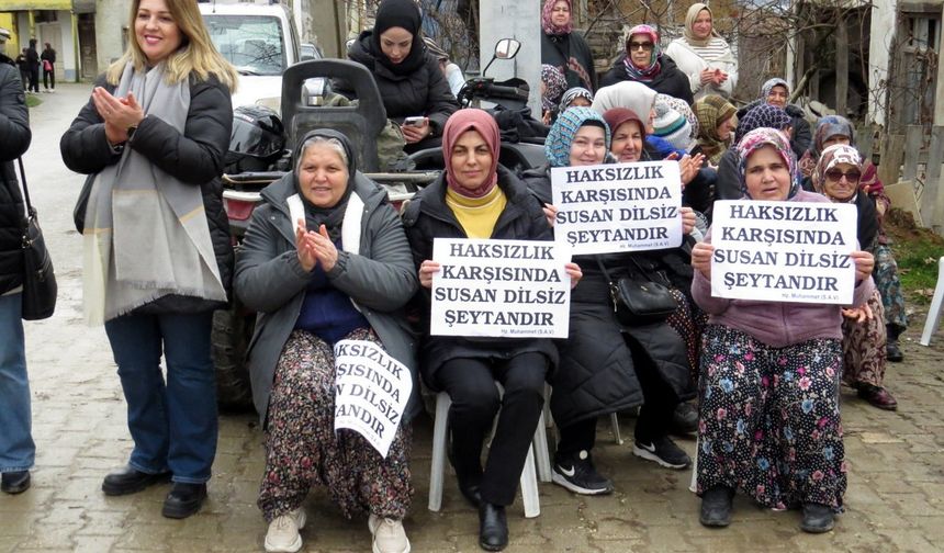 Dolu olmayan barajın suyunu paylaşmak istemeyen mahalleli DSİ'yi protesto etti