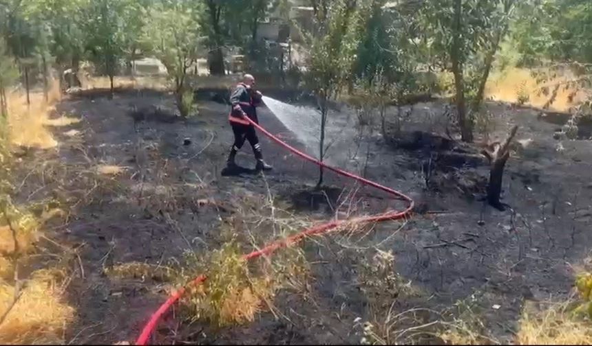 Elazığ’da bahçe yangını