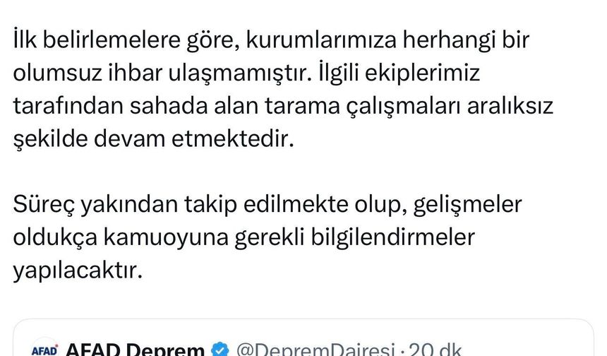 Ağrı'da 4,3 büyüklüğünde deprem