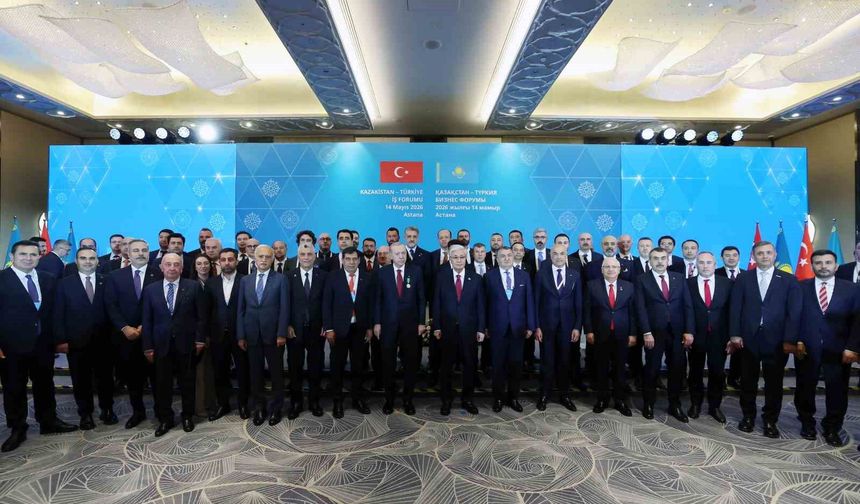 Cumhurbaşkanı Erdoğan Türkiye-Kazakistan İş Forumu kapanışında konuştu:'Hazar Geçişli Orta Koridor'un ihyası için çalışıyoruz'