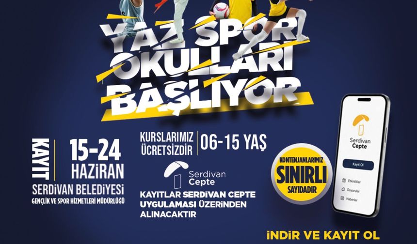 Serdivan Belediyesi Yaz Spor Okulları Başlıyor: Yaklaşık 1200 Öğrenci Sporla Buluşacak