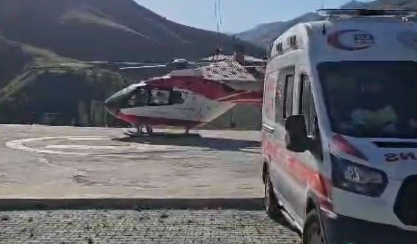 Van'da kalp krizi geçiren hasta helikopter ambulansla hastaneye sevk edildi