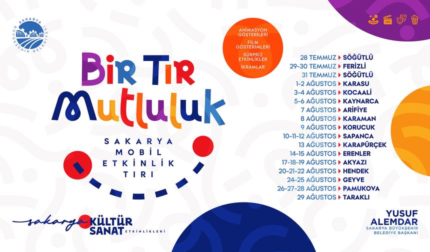 Bir Tır Mutluluk yaz boyunca Sakarya’yı dolaşacak