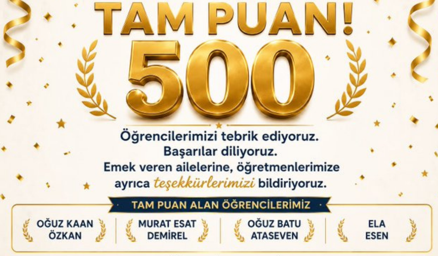 Sakarya'dan 4 LGS birincisi!