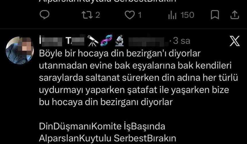 'Alparslan Kuytul Suç Örgütü' operasyonuyla ilgili provokatif paylaşım yapan öğretmene soruşturma