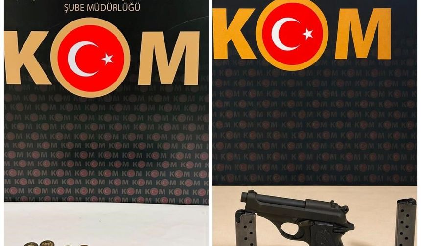 Bayburt'ta 3 şüphelinin yakalandığı operasyonlarda tabanca ve 94 fişek ele geçirildi