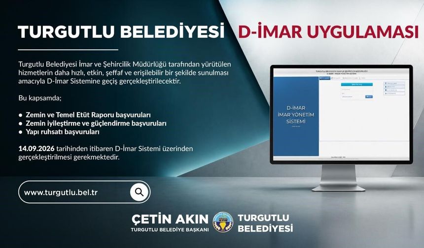 Turgutlu Belediyesi üç imar başvurusunu D-İmar Sistemine taşıyor