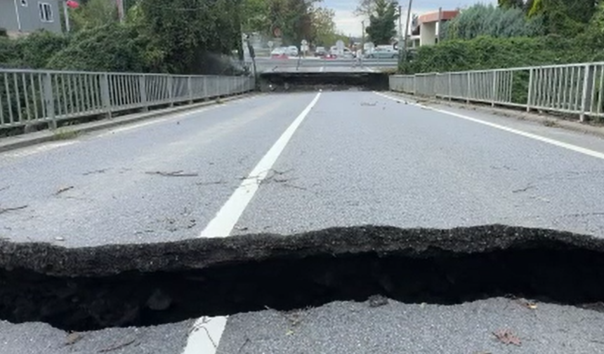 Hasarlı köprü nedeniyle Sapanca-Kartepe ulaşımı alternatif güzergahlardan sağlanıyor