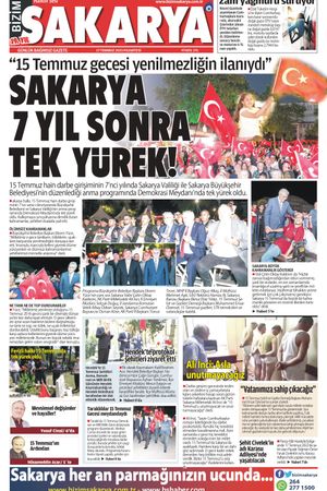 Bizim Sakarya Gazetesi 17 Temmuz 2023