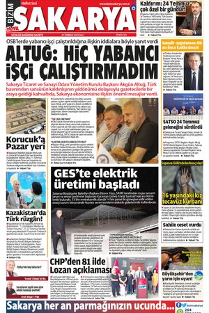 Bizim Sakarya Gazetesi 25 Temmuz 2023