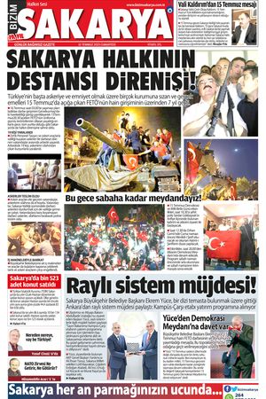 Bizim Sakarya Gazetesi 15 Temmuz 2023