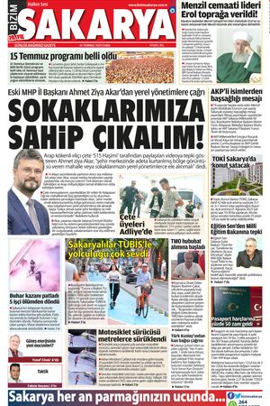 Bizim Sakarya Gazetesi 14 Temmuz 2023