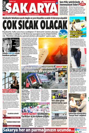 Bizim Sakarya Gazetesi 22 Temmuz 2023