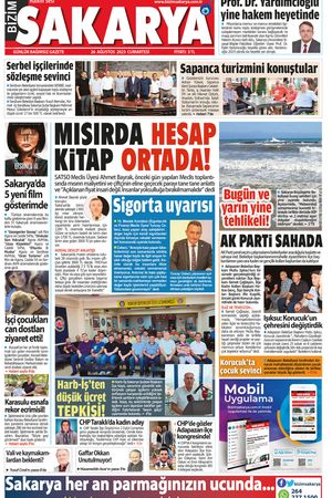Bizim Sakarya Gazetesi - 26 Ağustos 2023