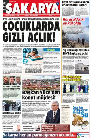 Bizim Sakarya Gazetesi - 13 Eylül 2023