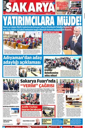 Bizim Sakarya Gazetesi - 14 Kasım 2023