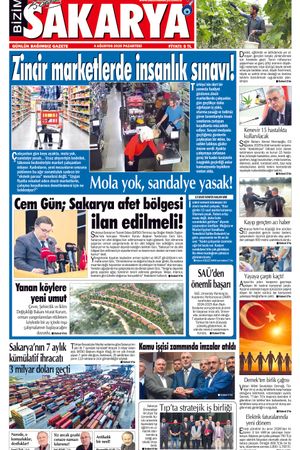 Bizim Sakarya Gazetesi- 4 Ağustos 2025