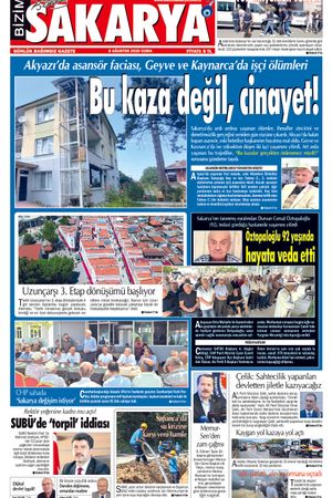 Bizim Sakarya Gazetesi- 8 Ağustos 2025