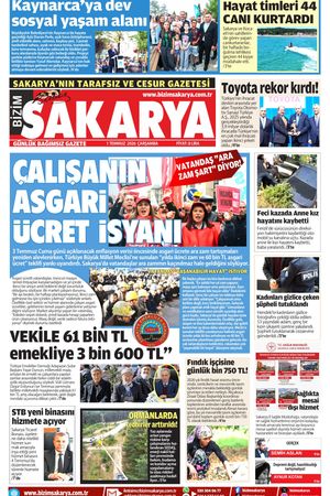 Bizim Sakarya Gazetesi - 1 Temmuz 2026